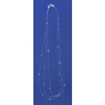 SPC 3 ROW GREEN BEAD INVISIBLE NECKLACE