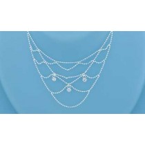 SPC D/C BEAD CHAIN/CZ CASCADE NECKLACE