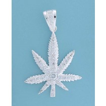 SPC CZ SET MARUJUANA LEAF PENDANT-BLING=