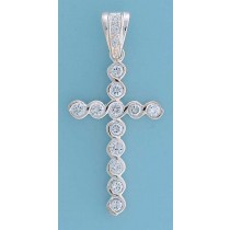 SPC CZ SET 47x29mm CROSS PENDANT-BLING =