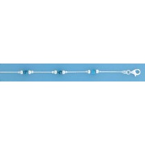 SPC ROUND BOX BRAC.WITH 4 SQ.TURQ BEADS=