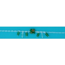 SPC GREEN/WHITE LIMOGE STYLE BRACELET  =