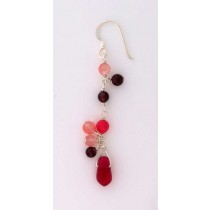 SPC MULTI-COL. REAL STONE DROP EARRINGS