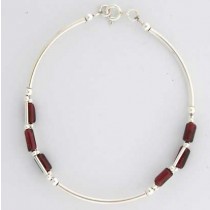 SPC GARNET BEANS 1-2 ROW TUBE BRACELET =