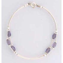 SPC AMETHYST BEANS 1-2 ROW TUBE BRACELET