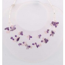 SPC AMETHYST BEADS/RQ.CHIPS TUBE CHAIN =