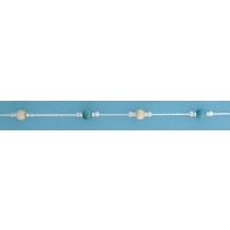 SPC BLUE/LIGHT WOOD BEAD COBRA BRAC.