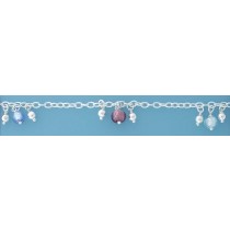 SPC  BLUE/PURPLE MURANO BEAD BRAC      =