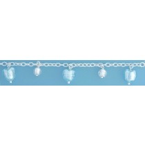 SPC ICEBLUE HEART/WHITEBEAD MURANO BRAC=