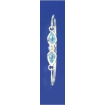 SPC 2 TEARDROP BLUE TOPAZ FANCY BANGLE =