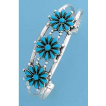 SPC 3 TQ FLOWER D SECT.WIRE CUFF BANGLE=