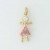 GWT PINK/WHITE CZ GIRL CORN DOLLY PEND.