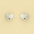 GPC WHITE TWO-TONE CZ SET HEART STUDS  =