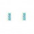 GPC WHITE 3 SQ.STONE STUDS-BLUE TOPAZ