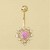 GPC PINK/WHITE CZ HEART CLUSTER BANANA =