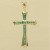 9ct 26x17mm EMERALD CHANNEL SET CROSS