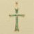 9ct 26x17mm EMERALD CHANNEL SET CROSS