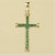 9ct 25x15mm EMERALD CHANNEL SET CROSS