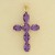 9ct 25x16mm 6 STONE OVAL AMETHYST CROSS