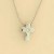 9ct WHITE BEAD CHAIN/3pt DIA.CROSS     =