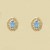 9ct 24pt DIAMOND/BLUE TOPAZ CLUSTER STUD