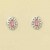 9ct WHITE 24pt DIAM/PINK SAPPHIRE STUDS