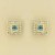 9ct 40pt DIAMOND/SQ.BLUE TOPAZ STUDS