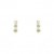 9ct WHITE 10pt DIA 3 STONE RUBSET STUDS=