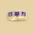 9ct 2.5pt DIAMOND/SQ.AMETHYSTS RING