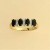 9ct 4 STONE OVAL SAPH/DIA RING         =