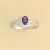9ct WHITE 10pt DIASET OVAL AMETHYST RING