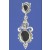 SPC ONYX/MARCASITE FANCY DROP EARRINGS =