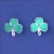 SPC 12mm GREEN ENAMEL SHAMROCK STUDS   =