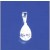 SPC 12mm TEARDROP BLUE/WHITE STONE PEND