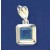 SPC BLUE/WHITE STONE 15mm SQUARE PENDAN-