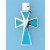 SPC 30x20mm TURQUOISE BLUE INLAID CROSS=