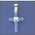 SPC 20x15mm BLUE STONE CROSS PENDANT   =