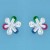 SPC CLIP SET MULTI-COL CZ FLOWER STUD