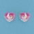 SPC FADING PINK CRYSTAL HEART STUDS    =