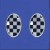 SPC 16x11mm OVAL CHEQUERED STUDS