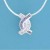 SPC PURPLE/WHITE CZ CURVED CROSS PEND  =