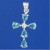 SPC 25x18 TEARDROP BLUE STONE CROSS