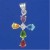 SPC 25x18 TEARDROP MULTI-COLOUR CROSS  =