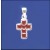 SPC 14x11 SQ.RED STONE SET CROSS PEND.