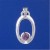 SPC OPEN OVAL PENDANT WITH PURPLE CZ   =