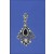 SPC TEARDROP ONYX/SQ MARCASITE PENDANT -