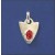 SPC OVAL GARNET SET SHIELD PENDANT     -