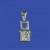 SPC SQ.6mm CZ HINGED PENDANT