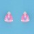 SPC CURVED TEARDROP PINK CZ STUDS      =