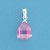 SPC CURVED TEARDROP PINK CZ PENDANT    =